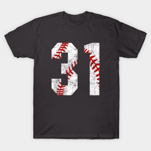 Vintage #31 Baseball Laces Baseball Mom Jersey Love Baseball T-Shirt